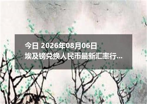 今日 2026年08月06日 埃及镑兑换人民币最新汇率行情