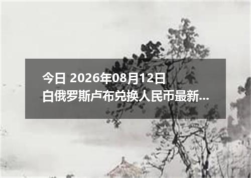 今日 2026年08月12日 白俄罗斯卢布兑换人民币最新汇率行情