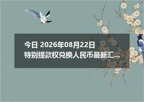 今日 2026年08月22日 特别提款权兑换人民币最新汇率行情