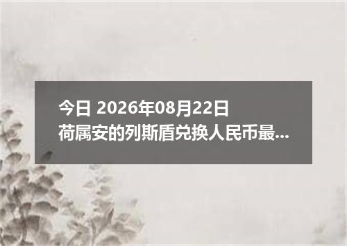 今日 2026年08月22日 荷属安的列斯盾兑换人民币最新汇率行情