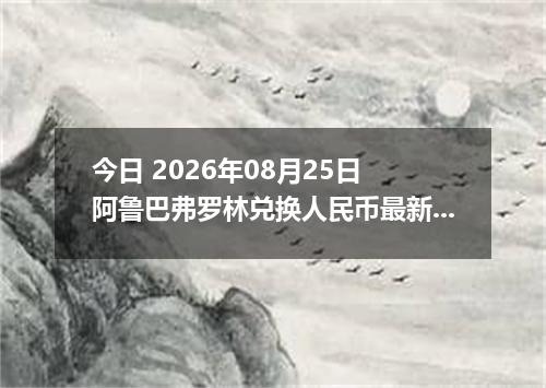 今日 2026年08月25日 阿鲁巴弗罗林兑换人民币最新汇率行情