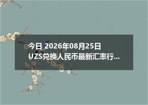 今日 2026年08月25日 UZS兑换人民币最新汇率行情