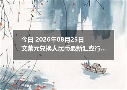 今日 2026年08月25日 文莱元兑换人民币最新汇率行情