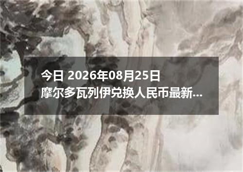 今日 2026年08月25日 摩尔多瓦列伊兑换人民币最新汇率行情